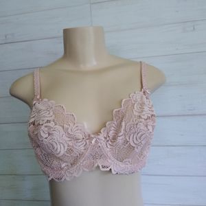 Adore me nude floral lace underwire Bra Soft Cup
